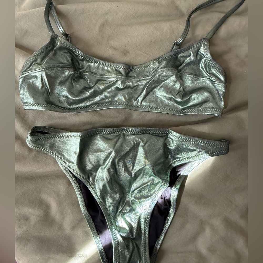 Solid & Striped Elsa Bikini Size Medium In Sage - image 3